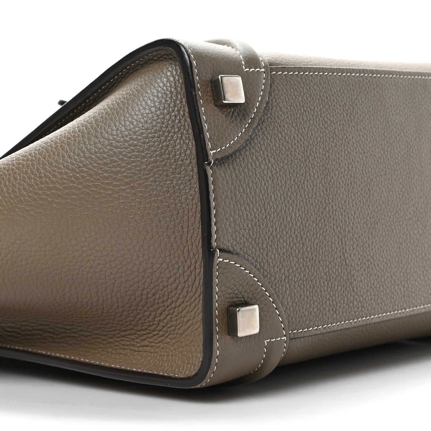 Celine Drummed Calfskin Micro Luggage Souris 8 of 9