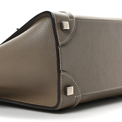Celine Drummed Calfskin Micro Luggage Souris 8 of 9