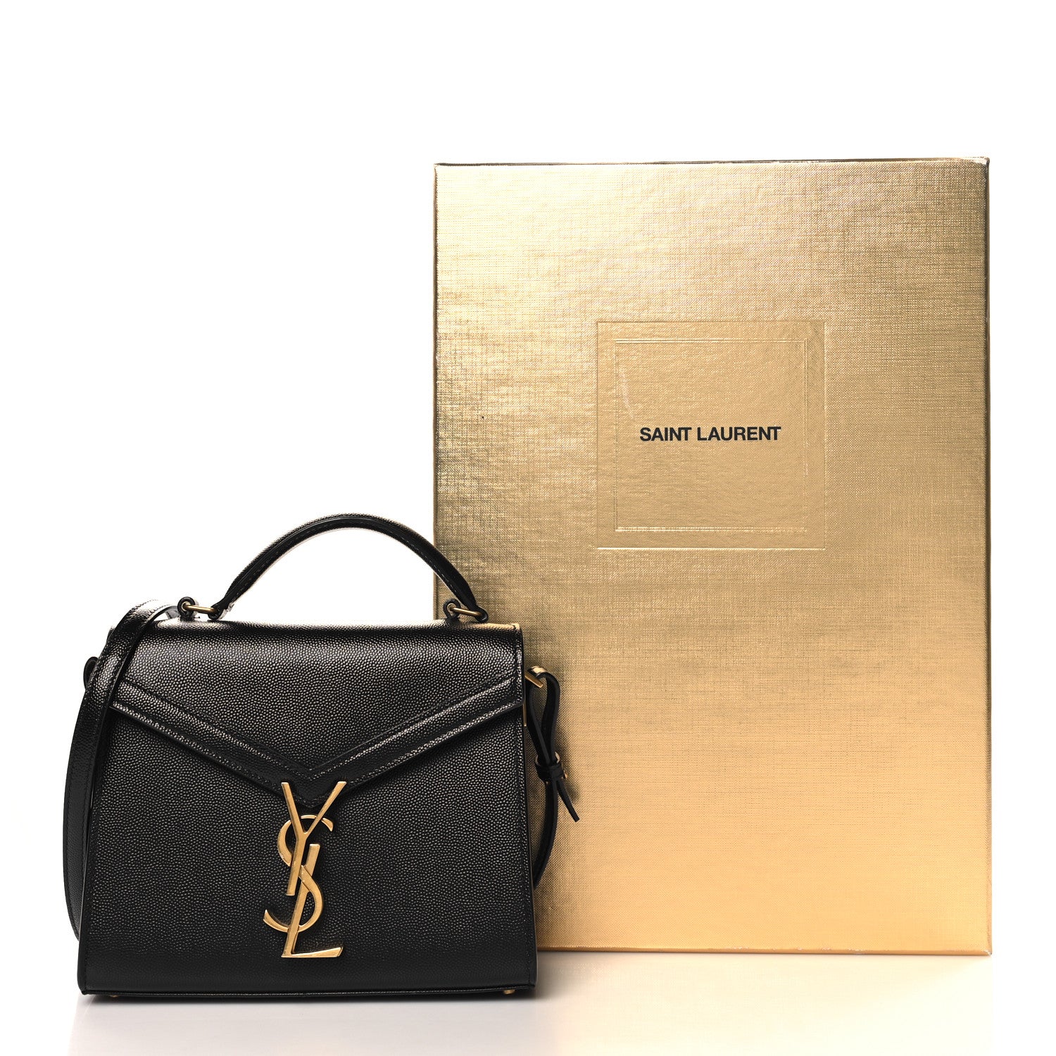 Saint Laurent Grain de Poudre Mini Classic Monogram Cassandra Top Handle Black 11 of 11