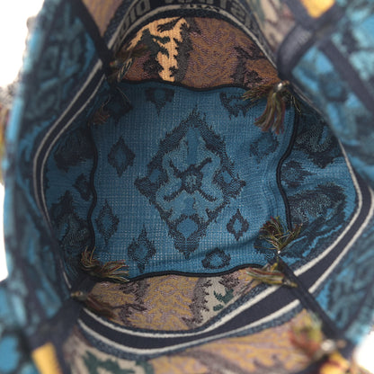 Christian Dior Canvas Embroidered Paisley D-Bubble Bucket Bag Blue Multicolor 5 of 12