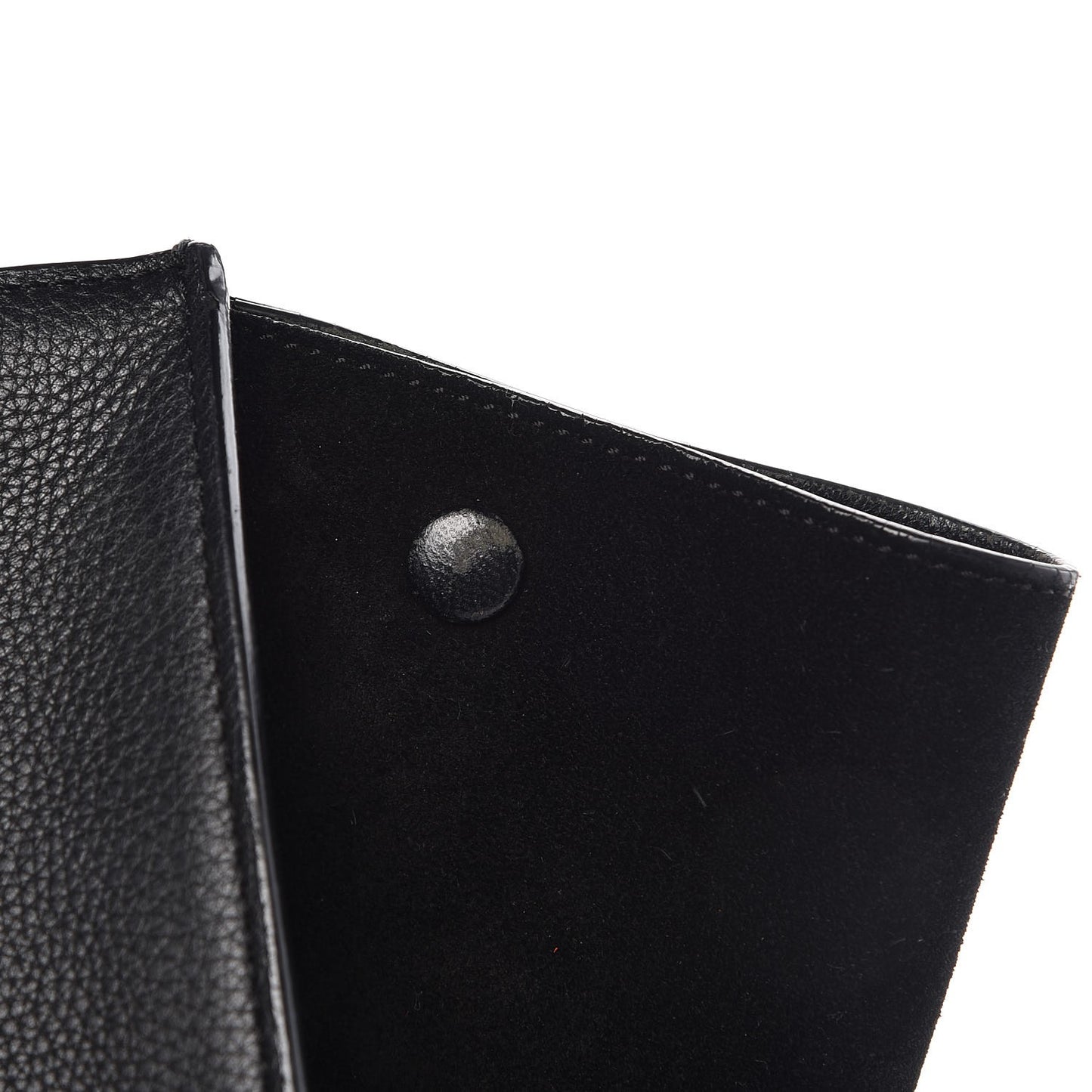 Drummed Calfskin Suede Medium Trapeze Black