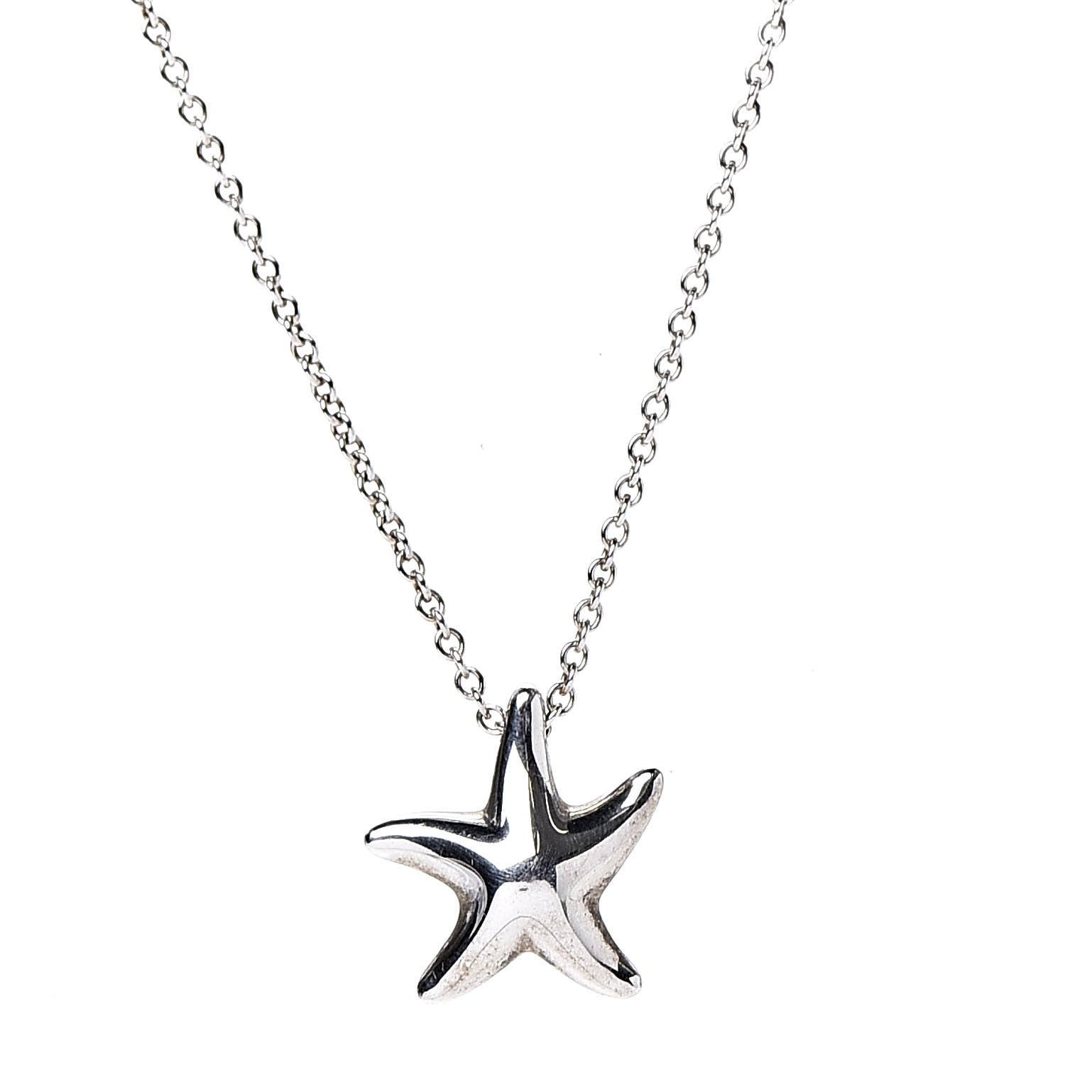 Tiffany Sterling Silver 12mm Elsa Peretti Starfish Pendant Necklace 4 of 7