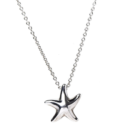 Tiffany Sterling Silver 12mm Elsa Peretti Starfish Pendant Necklace 4 of 7