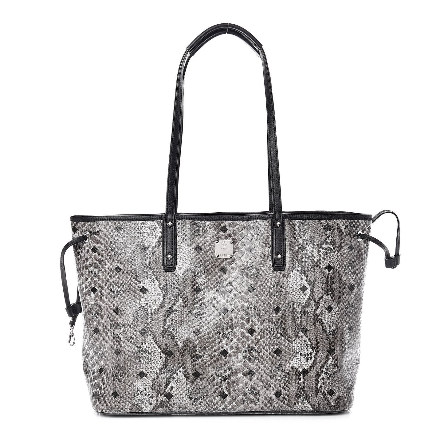 Visetos Snakeskin Embossed Medium Shopper Tote Grey