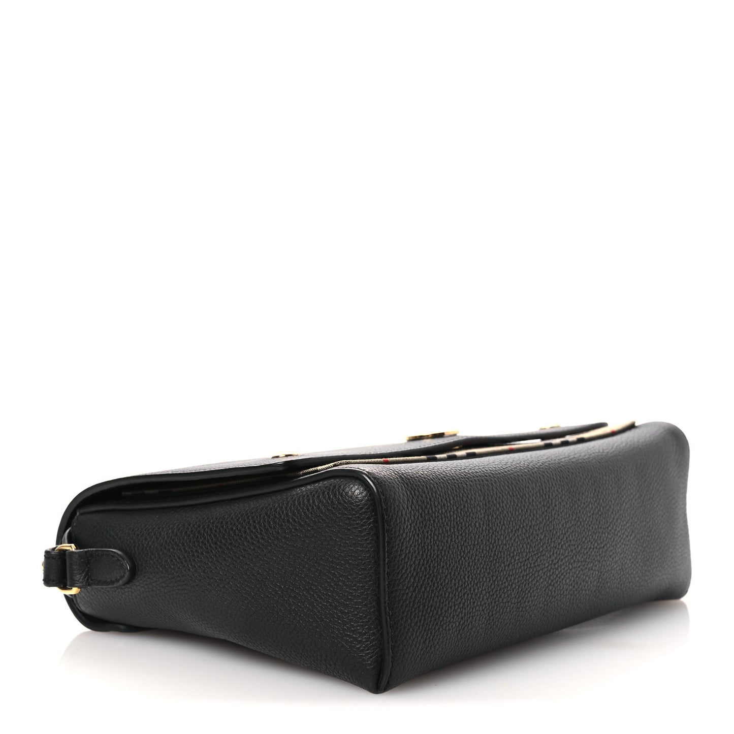 Grainy Calfskin Vintage Check Note Crossbody Bag Black