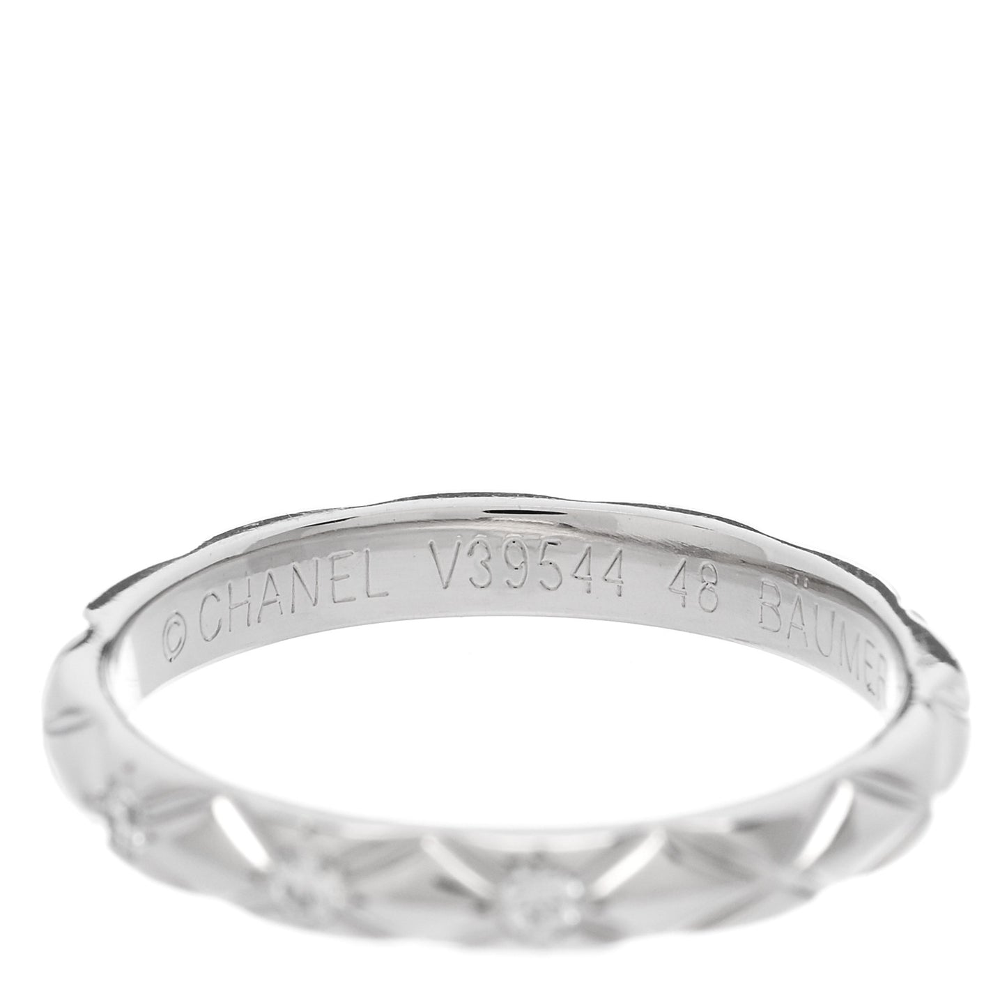 Platinum Diamond Small Matelasse Ring 48 4.5