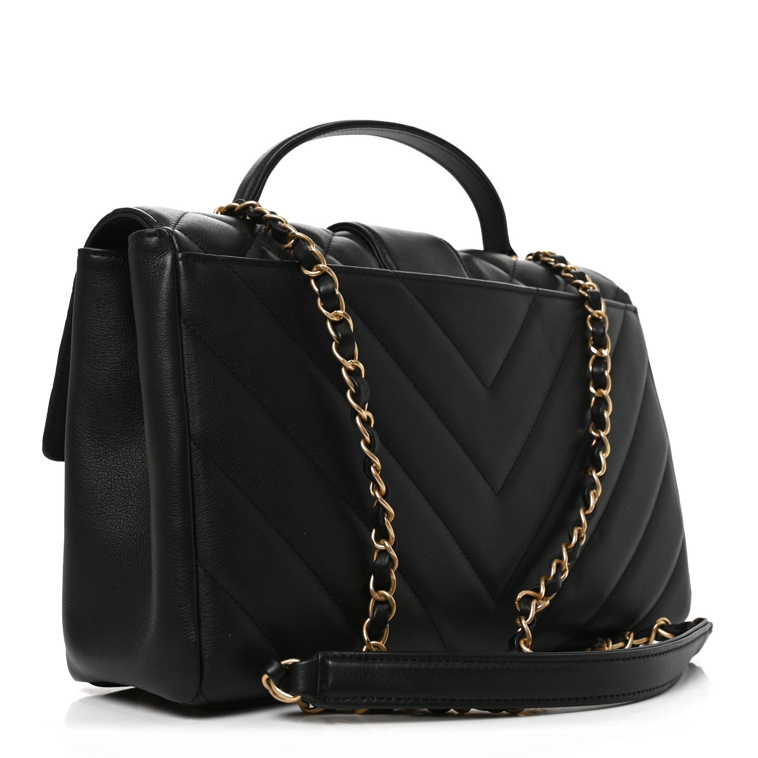 Chanel Calfskin Quilted Chevron In The City Bag Black 3 of 10
