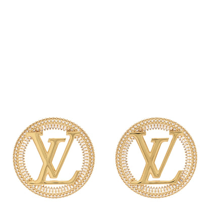 Louis Vuitton Metal Crystal Sparkling Louise Earrings Gold 1 of 5