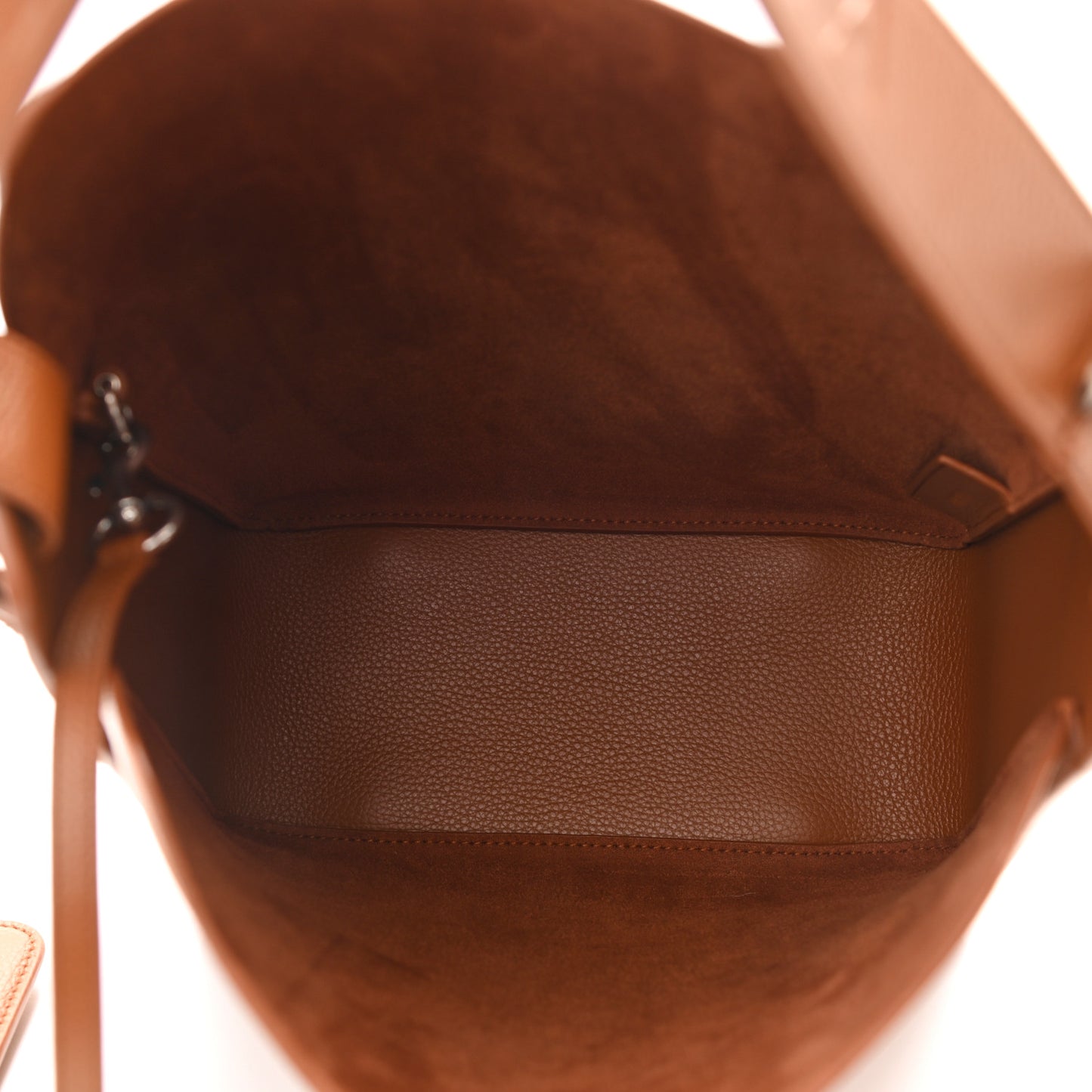 Calfskin Logo Embossed Small Tool 2.0 North-South Tote Camel