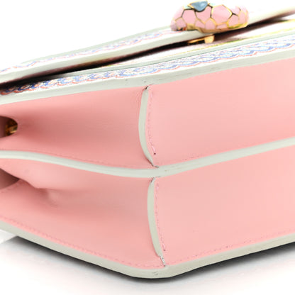 Bulgari X CASABLANCA Soft Grain Calfskin Mosaic Printed Serpenti Forever Top Handle Dusty Pink Multicolor 10 of 11
