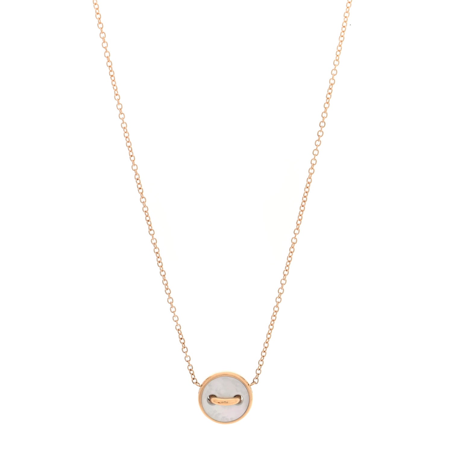 Pomellato 18K Rose Gold Diamond Malachite Mother of Pearl Pom Pom Dot Pendant Necklace 1 of 6