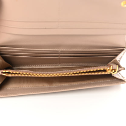 Prada Saffiano Metal Continental Flap Wallet Cammeo 5 of 17