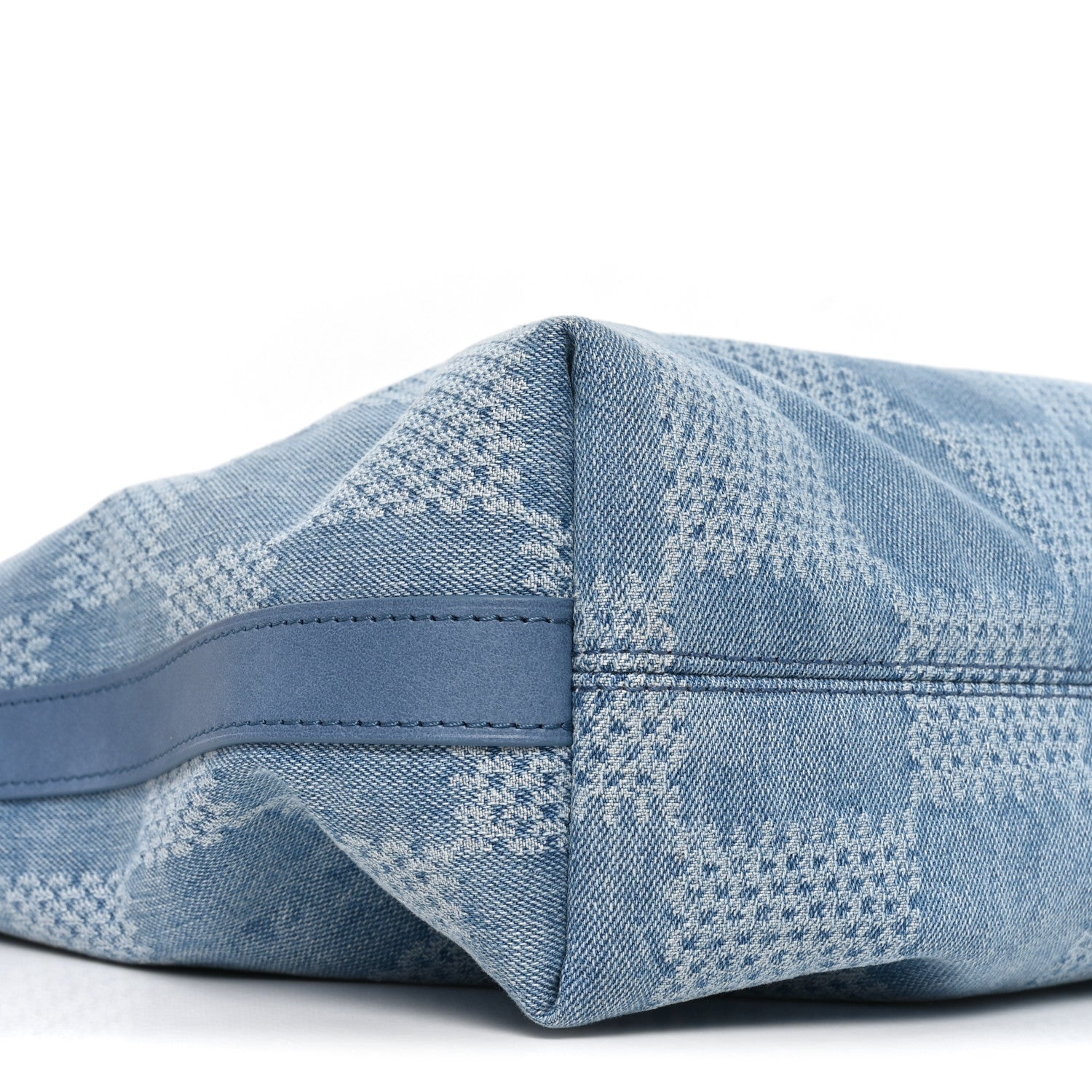 Louis Vuitton Damier Denim Vagabond Hobo Blue 9 of 10