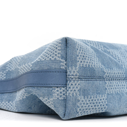 Louis Vuitton Damier Denim Vagabond Hobo Blue 9 of 10
