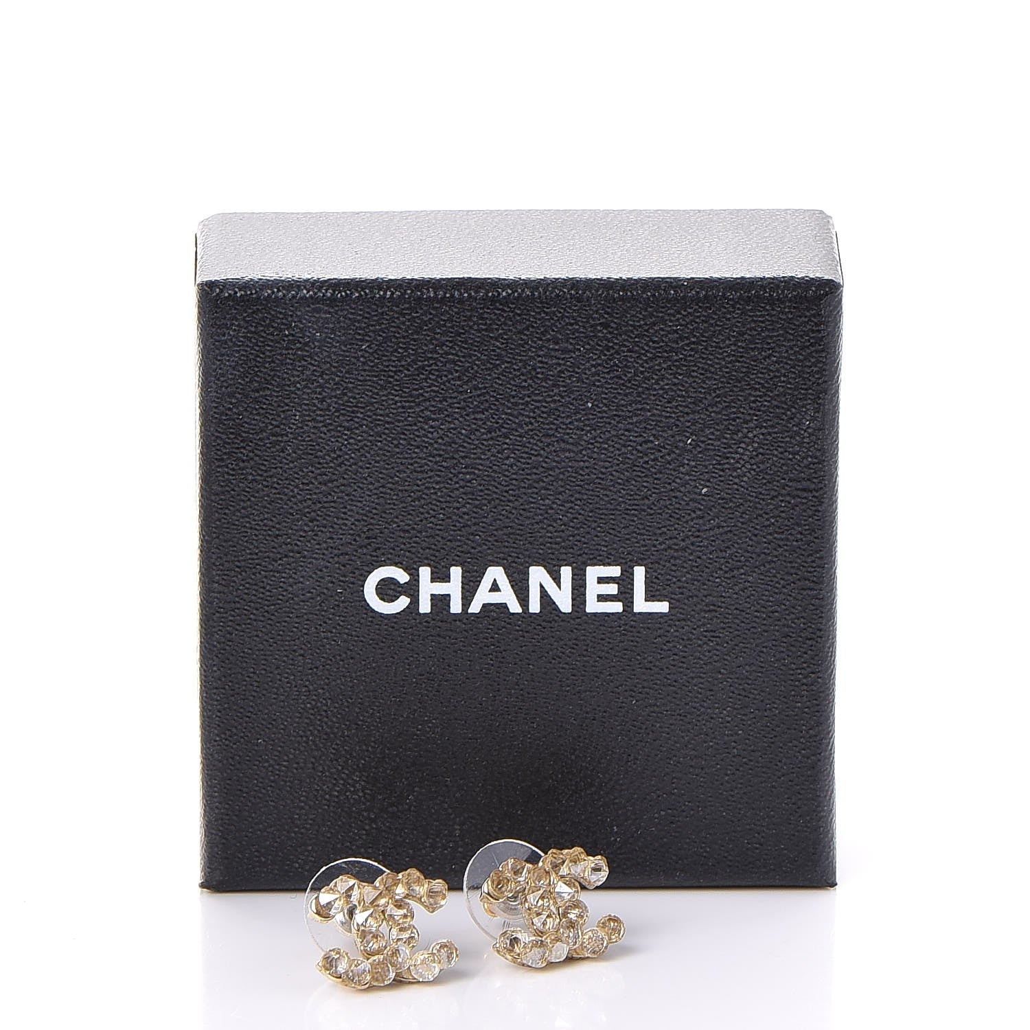 Chanel Crystal CC Earrings Light Gold 6 of 6