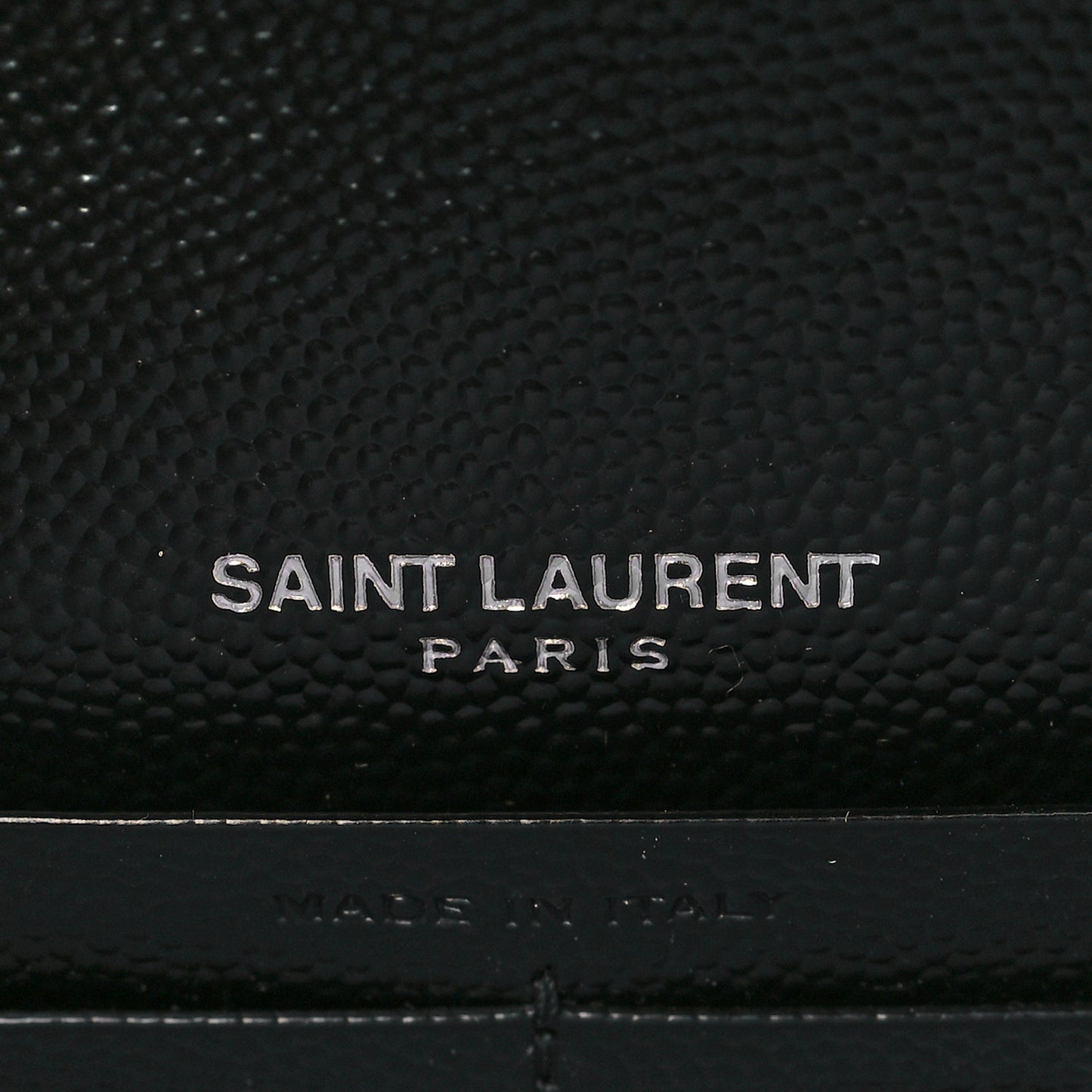 Grain De Poudre Matelasse Chevron Monogram Envelope Chain Wallet Black