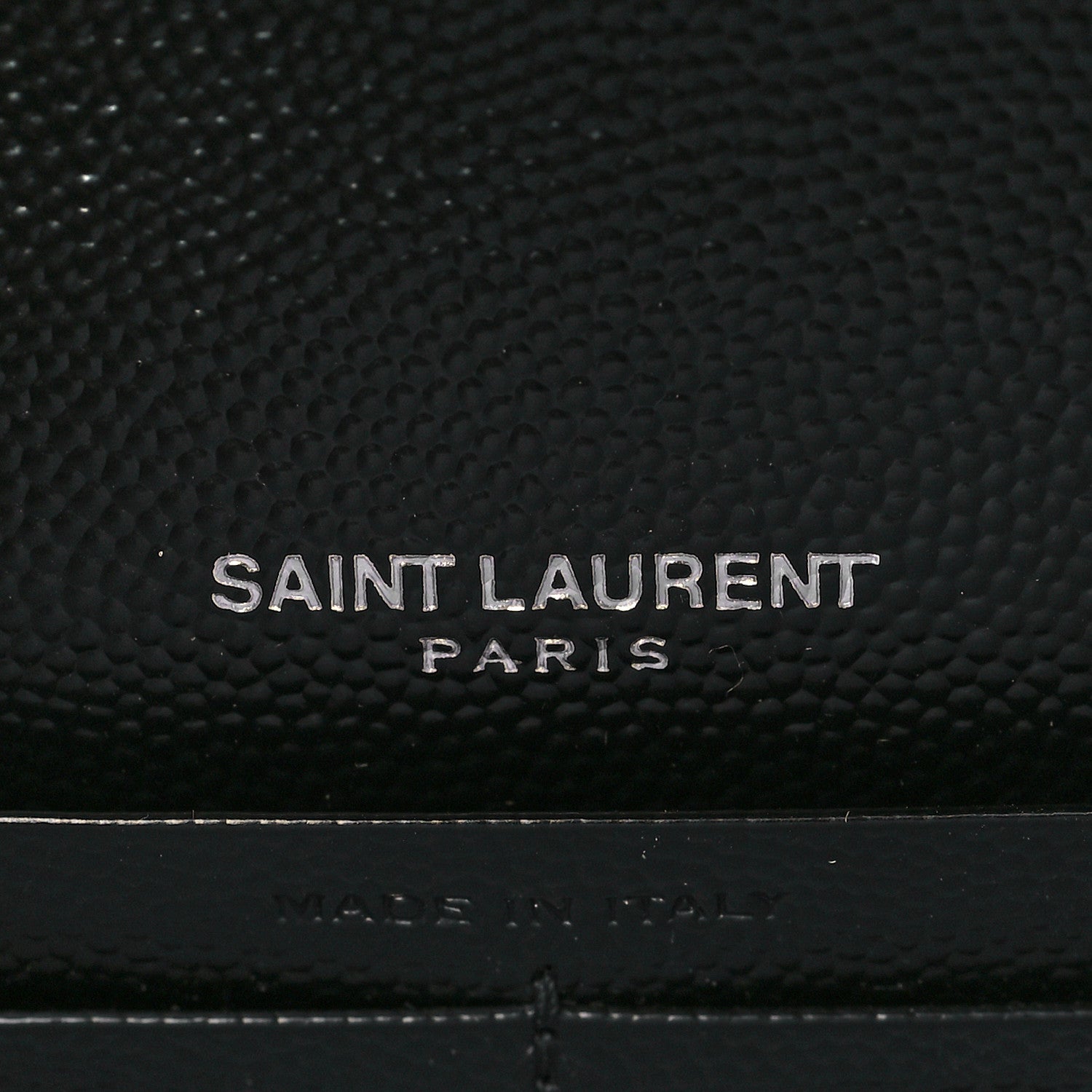 Saint Laurent Grain De Poudre Matelasse Chevron Monogram Envelope Chain Wallet Black 5 of 8