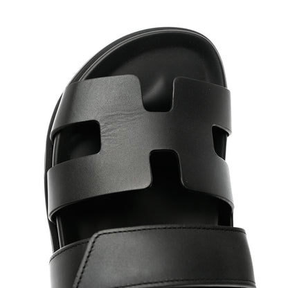 Hermes Calfskin Womens Chypre Sandals 35.5 Black 10 of 11