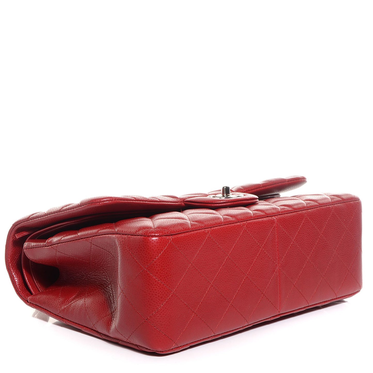 Caviar Quilted Jumbo Double Flap Red