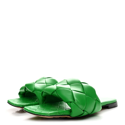 Bottega Veneta Nappa Maxi Intrecciato Lido Flat Sandals 39 Grass 4 of 8