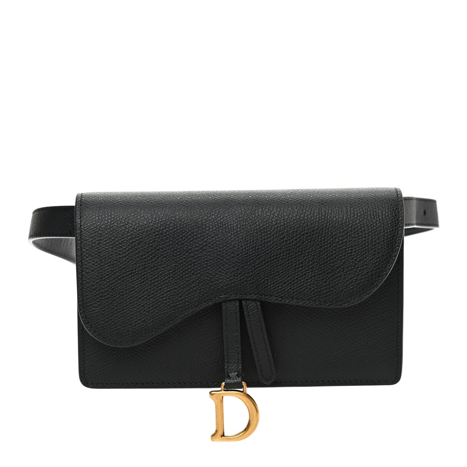 Christian Dior Grained Calfskin Saddle Belt Bag Black 1 of 9