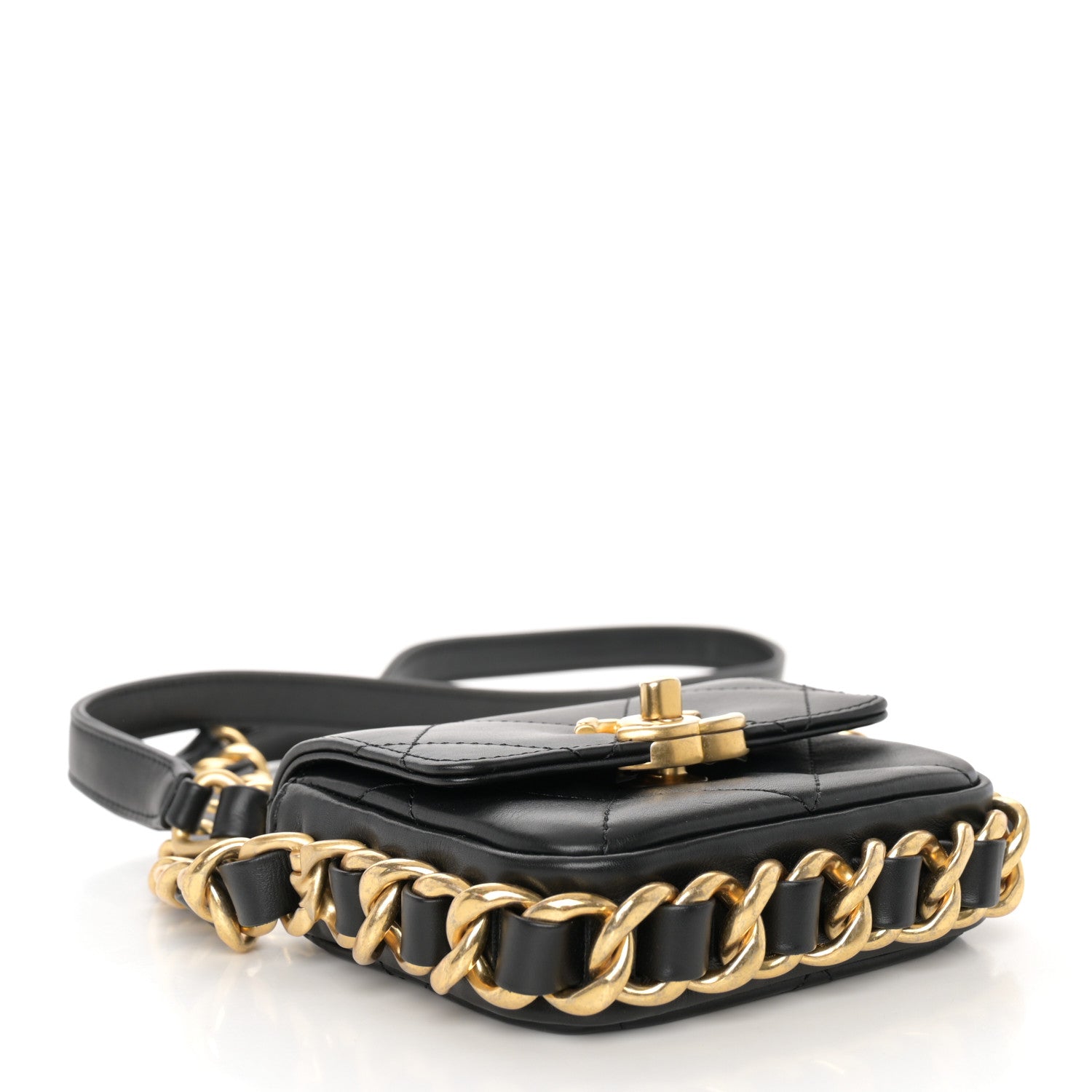 Chanel Calfskin Quilted Mini Framing Chain Bag Black 4 of 11