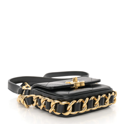 Chanel Calfskin Quilted Mini Framing Chain Bag Black 4 of 11