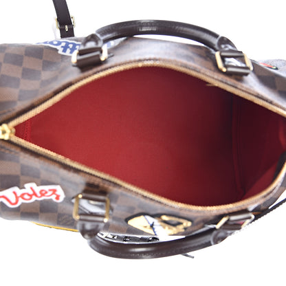 Louis Vuitton Damier Ebene Patches Speedy Bandouliere 30 5 of 10