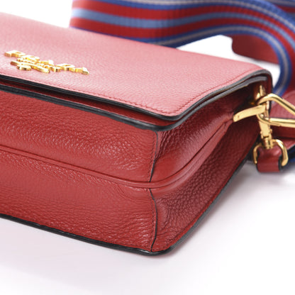 Prada Vitello Daino Flap Crossbody Rosso 8 of 8