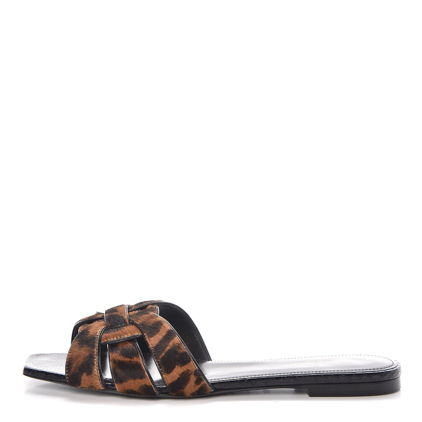 Calfskin Calf Hair Nu Pied 05 Slide Sandals 40.5 Safari