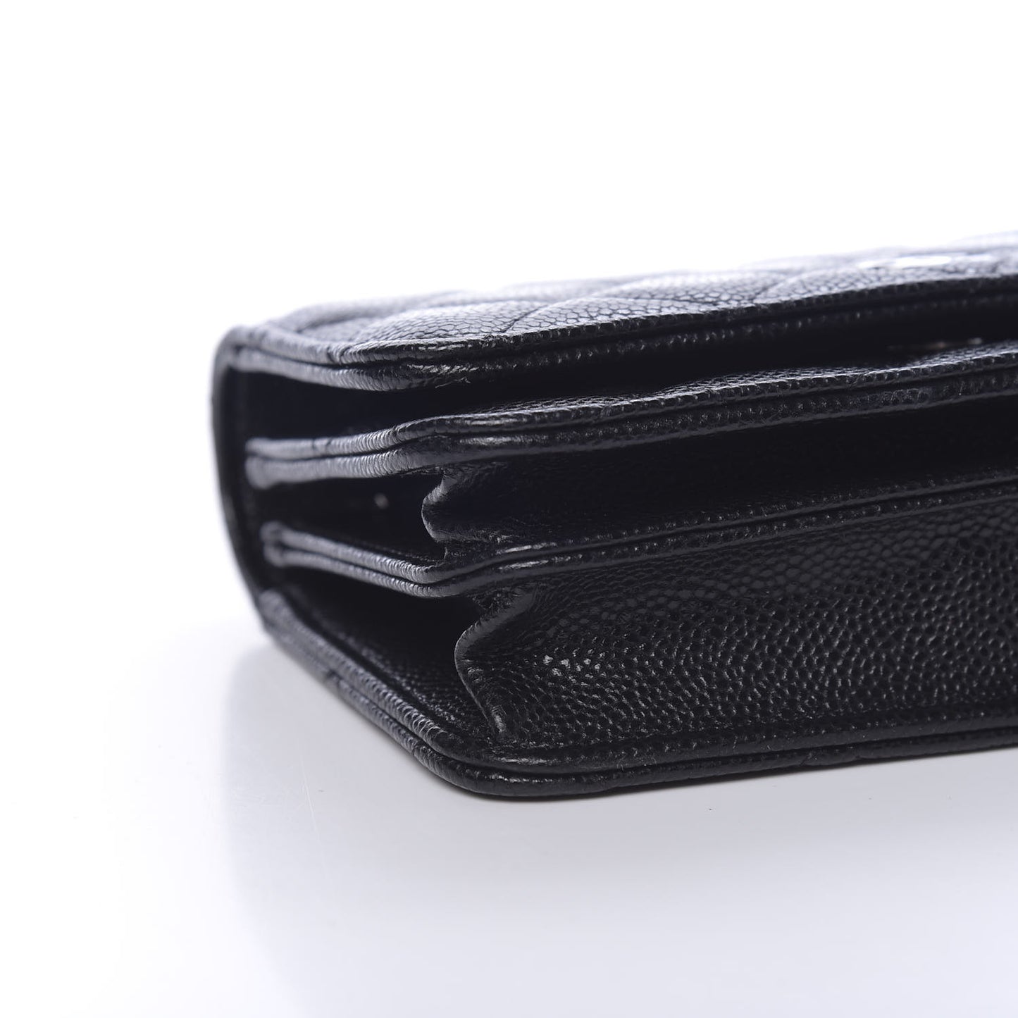 Caviar Quilted Mini Wallet On Chain WOC Black