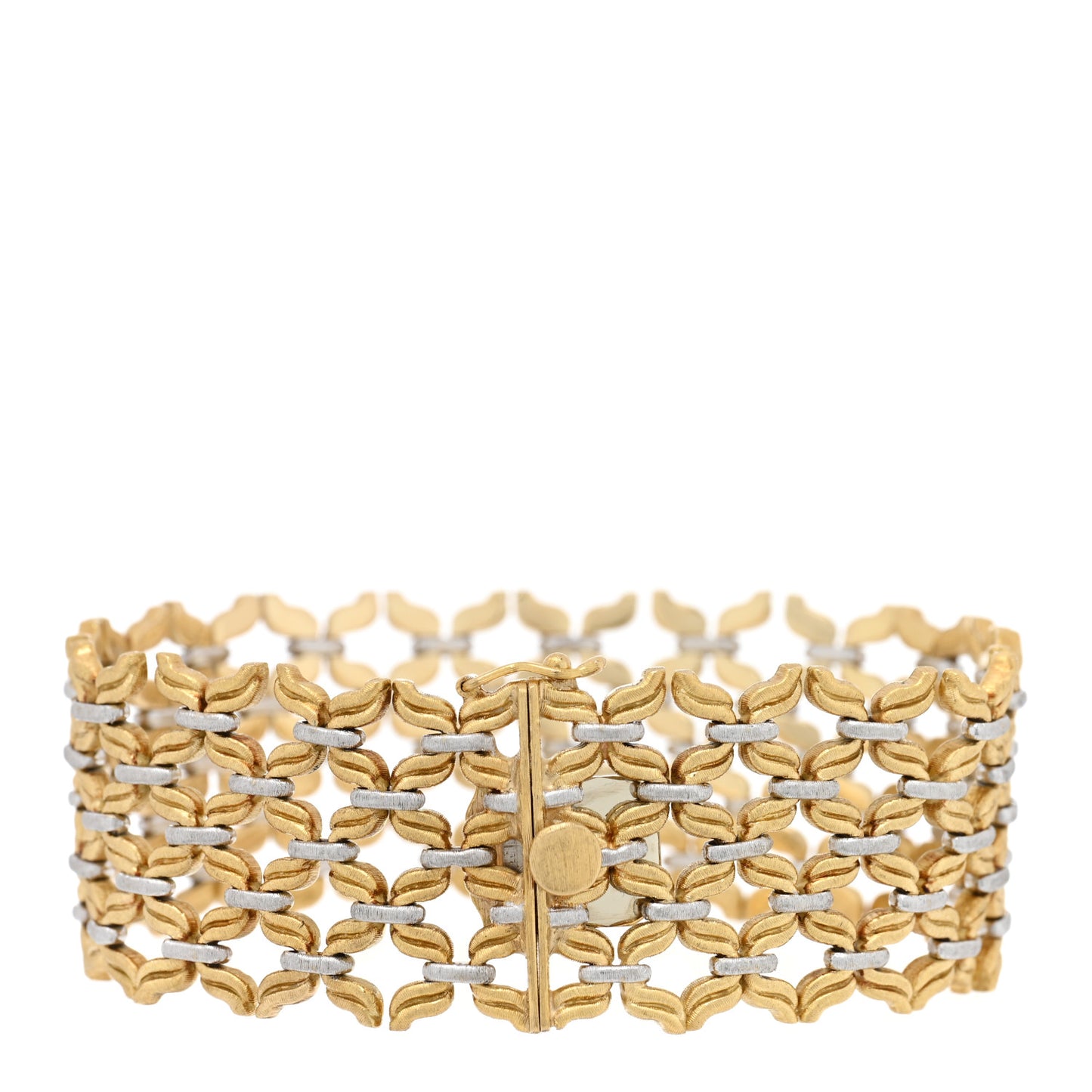 18K Yellow White Gold Woven Bracelet