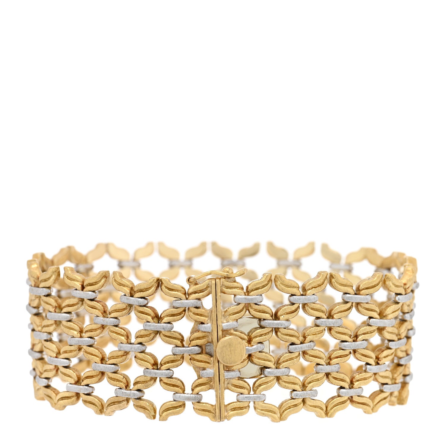 Buccellati 18K Yellow White Gold Woven Bracelet 2 of 4