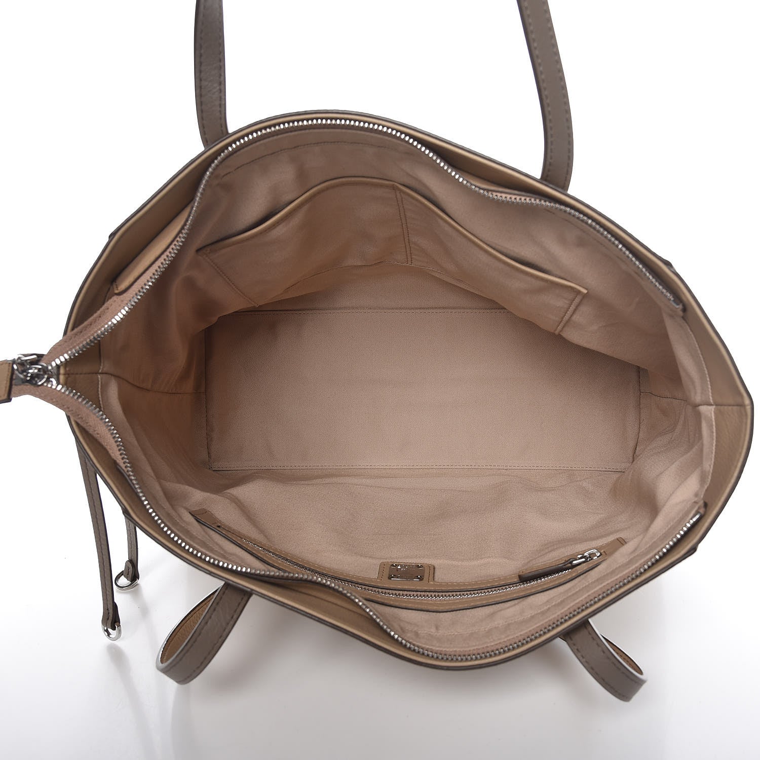 MCM Calfskin Ottomar Monogram Medium Klara Top Zip Tote New Beige 7 of 11