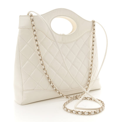 Chanel Shiny Lambskin Quilted Small 31 Shopping Bag White 3 of 11