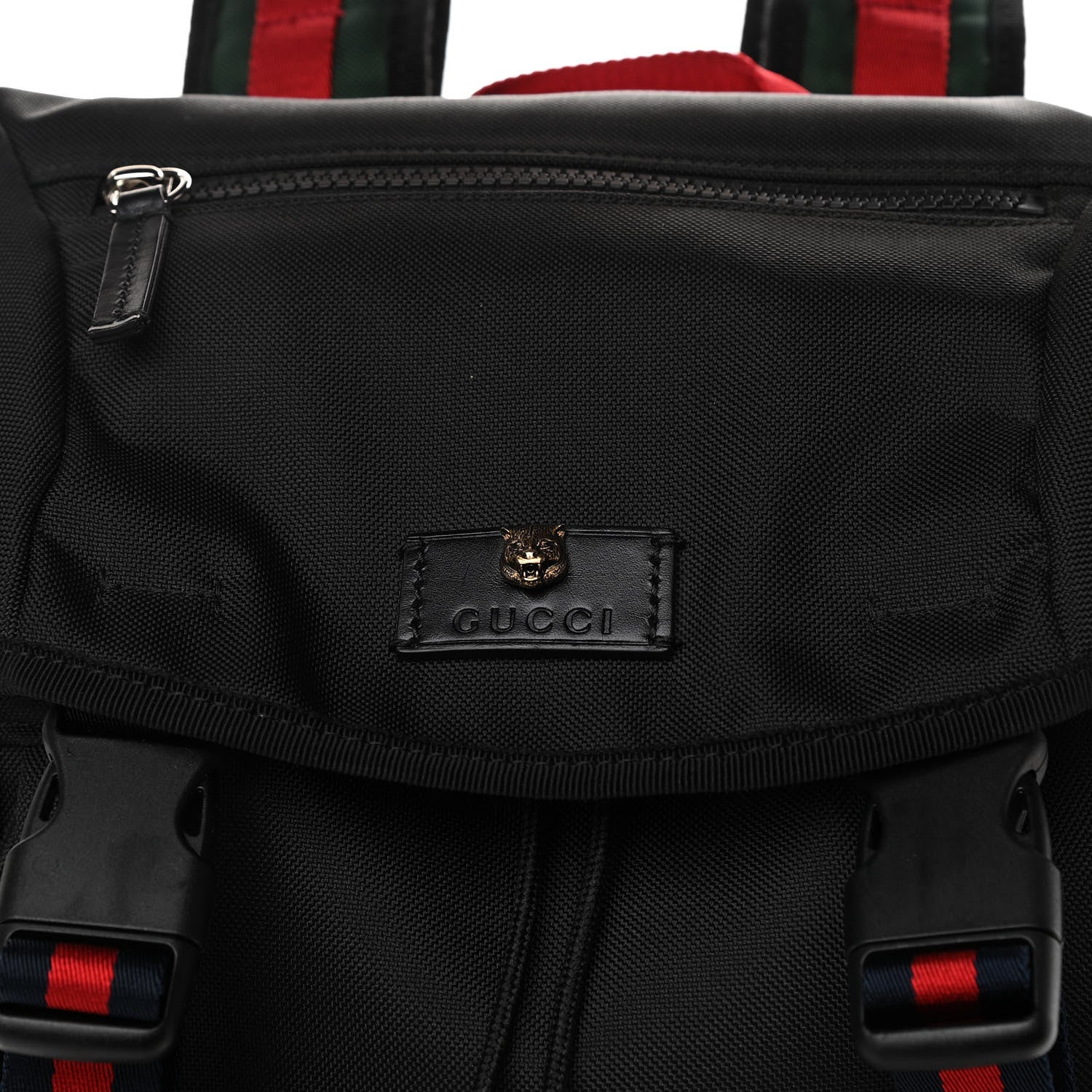 Gucci Techno Canvas Web Double Buckle Backpack Black 8 of 10