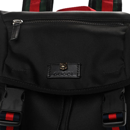 Gucci Techno Canvas Web Double Buckle Backpack Black 8 of 10