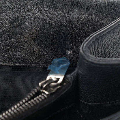 Saint Laurent Sheepskin Matelasse Chevron Monogram Large College Satchel Black 13 of 14