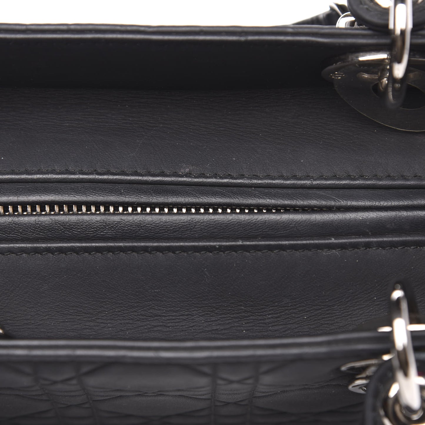 Ultra Matte Calfskin Cannage Medium Lady Dior Black