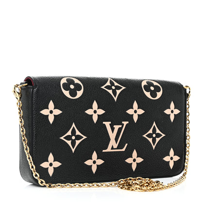 Louis Vuitton Empreinte Monogram Giant Felicie Pochette Black Beige 4 of 10