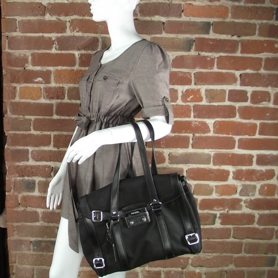 Prada Tessuto Foldover Large Shoulder Bag 2 of 8