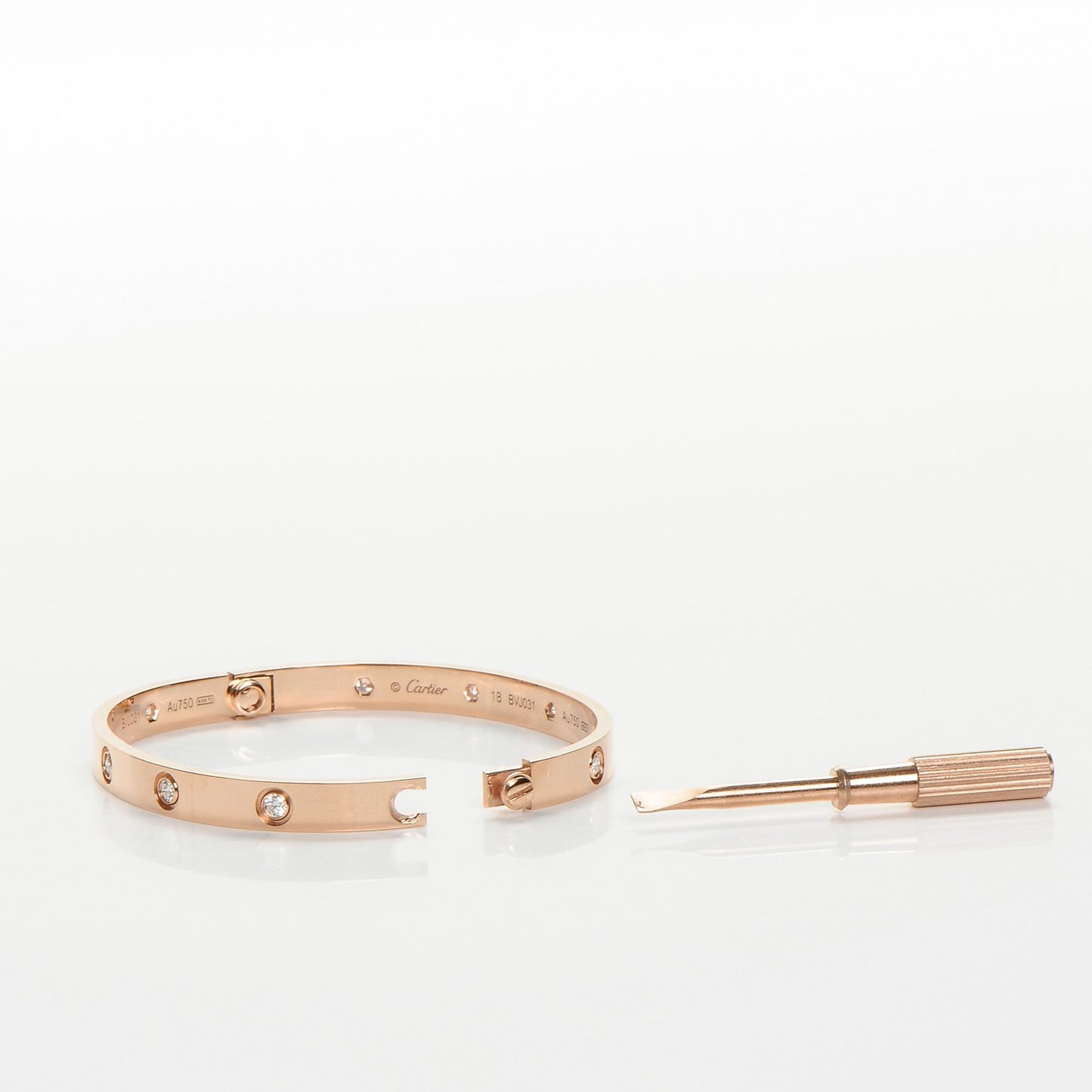 18K Pink Gold 10 Diamond LOVE Bracelet 18