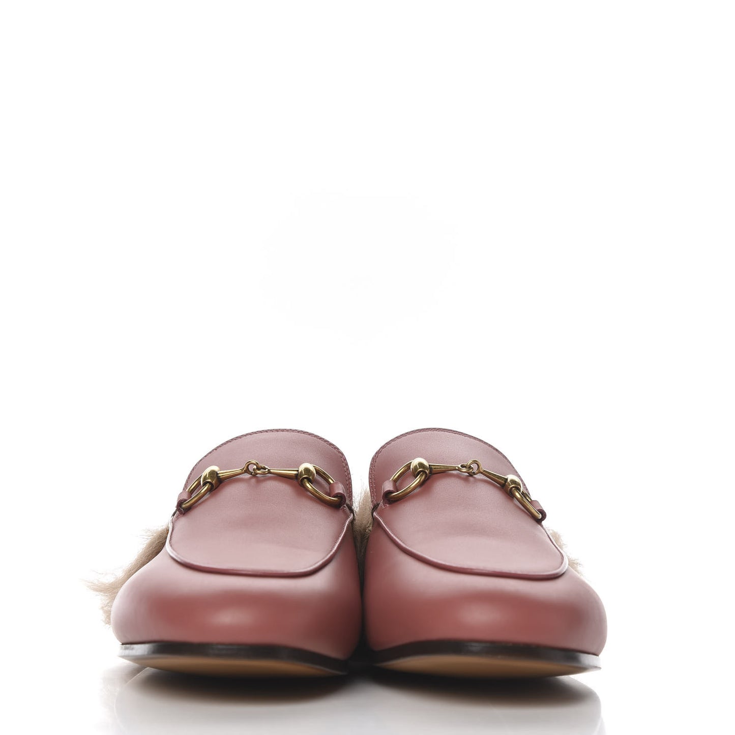 Calfskin Fur Womens Princetown Slippers 36 Lipstick Rose Natural