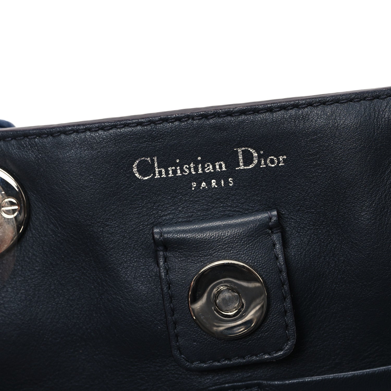 Christian Dior Metallic Bullcalf Medium Diorissimo Tote Blue 7 of 11