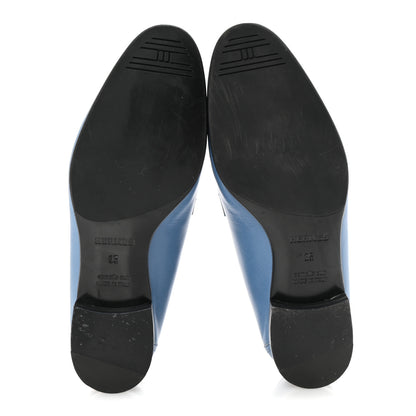 Hermes Goatskin Womens Royal Loafers 35 Bleu Faience 6 of 10