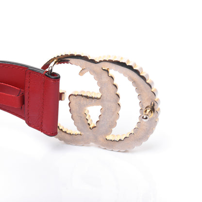 Gucci Moon Calfskin Torchon Double G 40mm Belt 80 32 Hibiscus Red 4 of 9