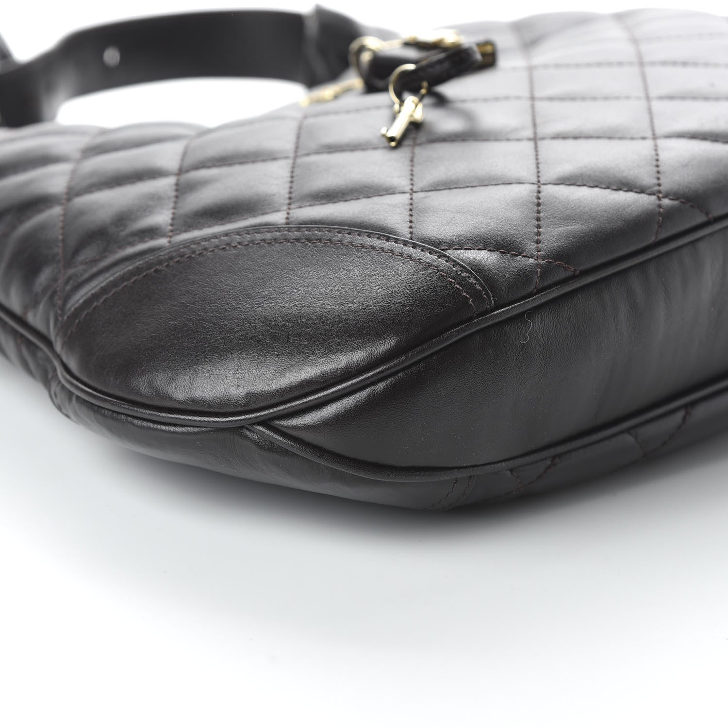 Burberry Calfskin Quilted Brook Hobo Dark Brown 6 of 10