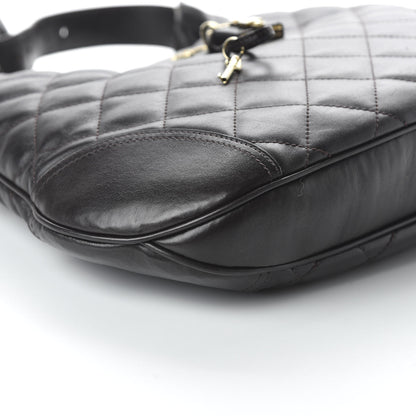 Burberry Calfskin Quilted Brook Hobo Dark Brown 6 of 10