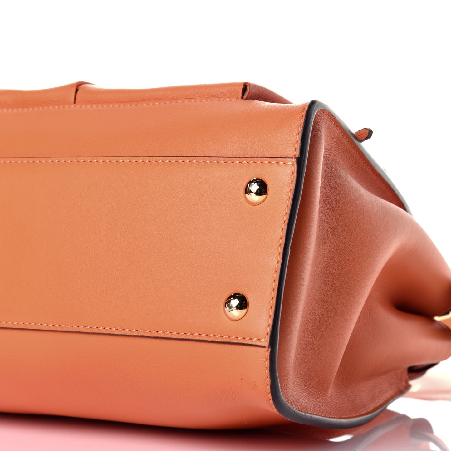 Vitello Seta Shiny Nappa Medium 3 Pocket Peekaboo Iconic Satchel Papaya
