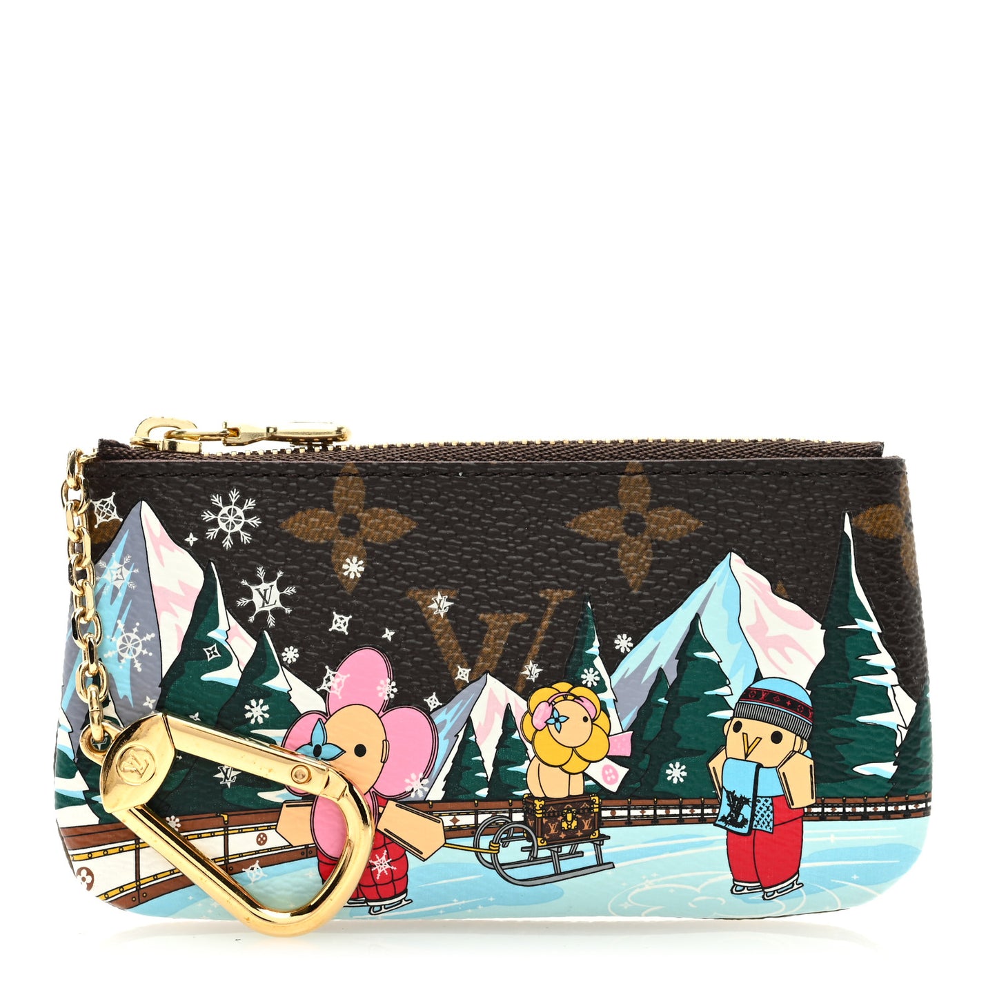 Monogram 2023 Christmas Animation Alpine Key Pouch Pink
